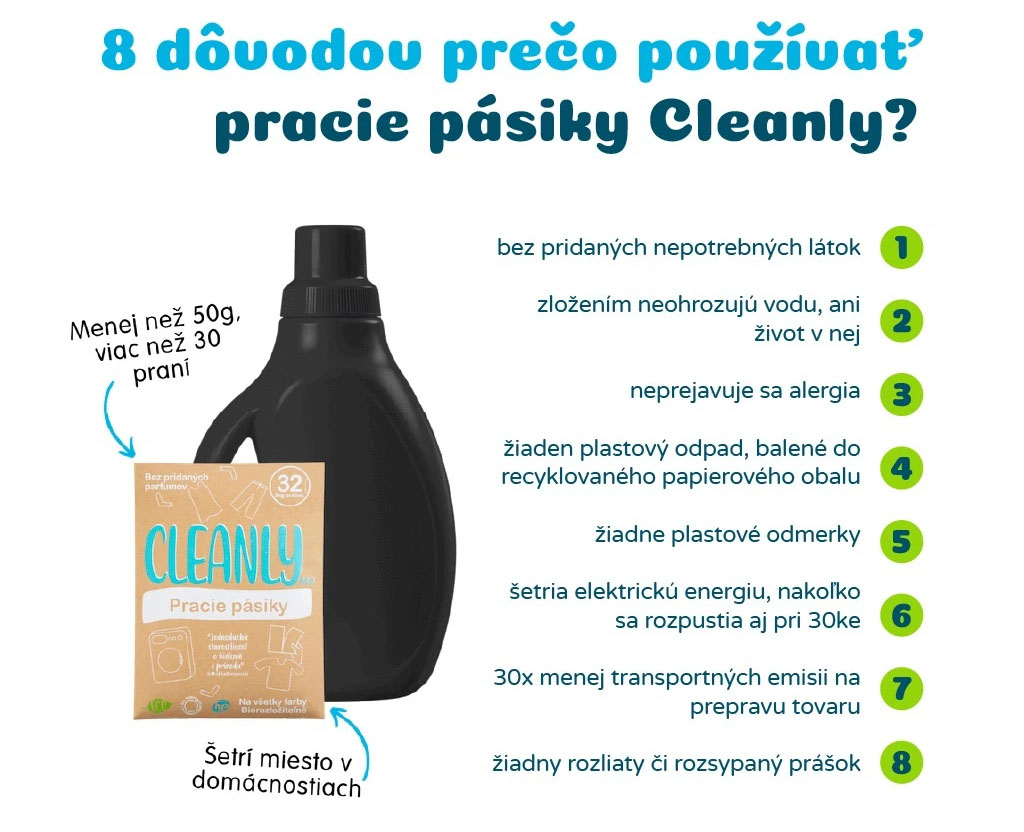 CleanlyEco pracie pásiky 8 dôvodov